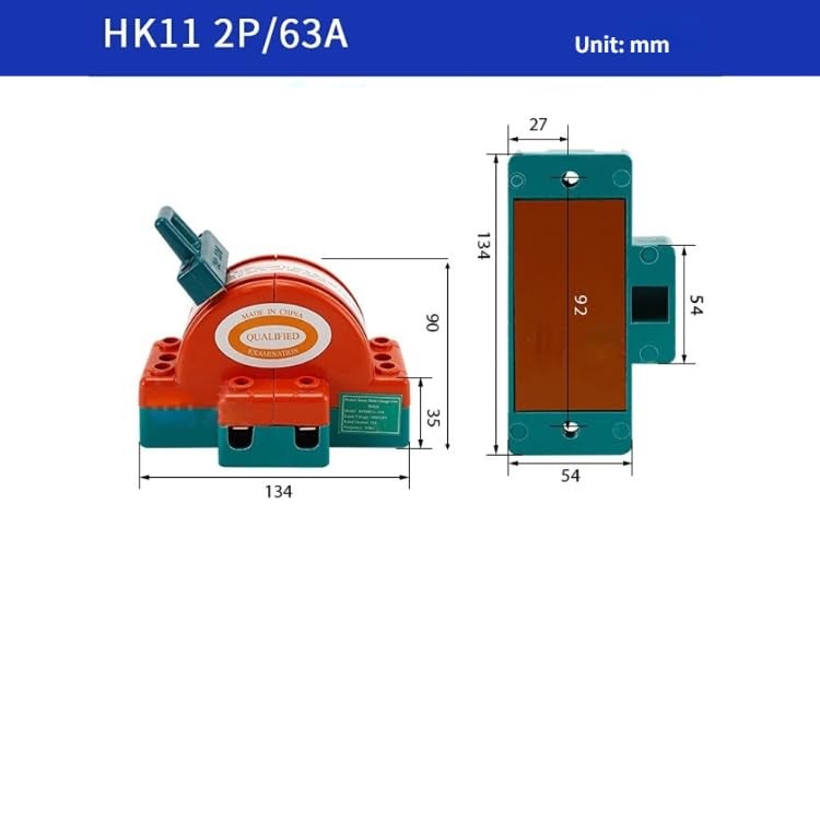 Wal front HK11 Double Throw Knife Switch, Bidirectional Electric Reversing Switch for Converting Between Industrial, Household, and Power Systems - Image 4